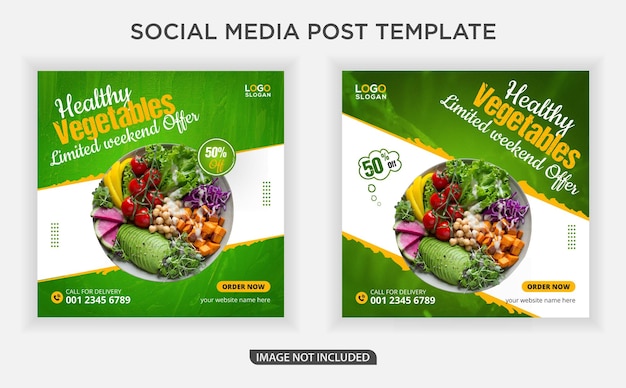 Healthy vegetables food ads web banner social media post