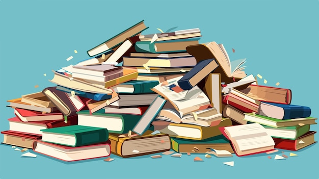 Vector heap of books vector illustration