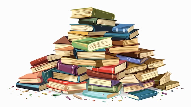 Heap of Books Vector Illustration