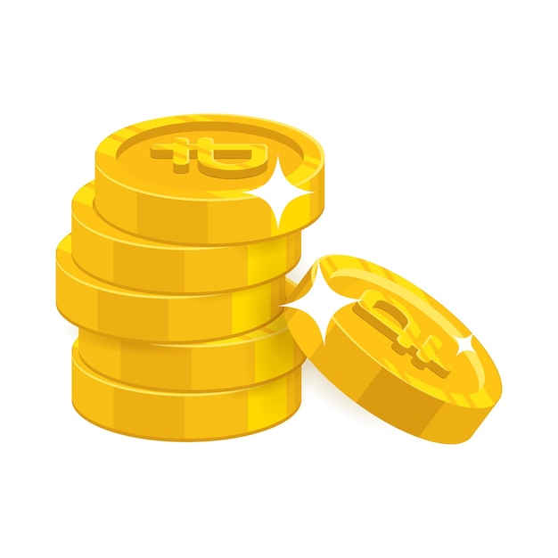 Heap gold coins Thesaurus savings opportunity income and payments Business finance and economy concept Cartoon vector illustration isolated on white background