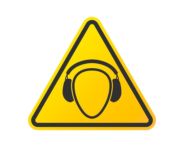 Vector hearing protection ear muffs icon ear safety sign protective headphones symbol vector