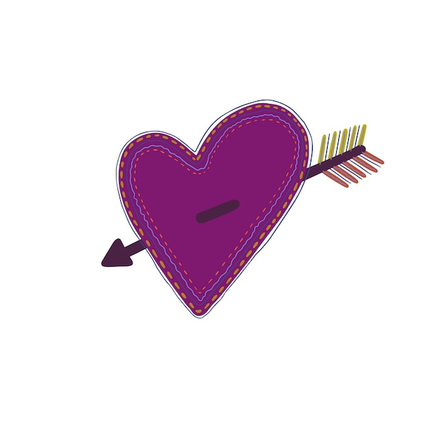 Heart and arrow illustration. Great for Valentine's Day postcard, wedding invitation and more.