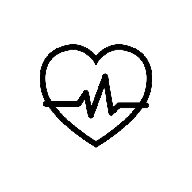 Heart beat icon or symbol suitable for modern medical world