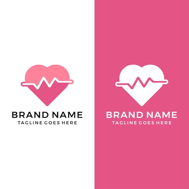 Heart beat pulse logo concept icon template