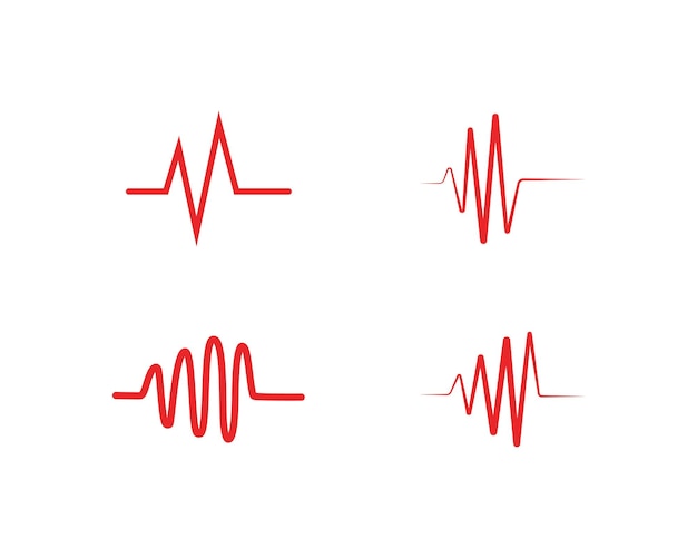 Heart beat wave logo line vector