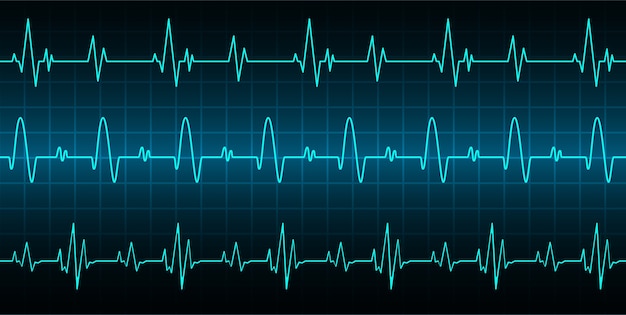 Vector heart beats cardiogram background