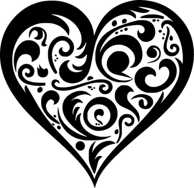 Heart Black and White Isolated Icon Vector illustration