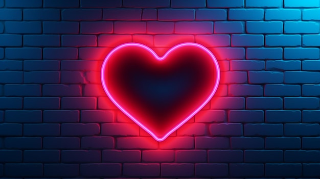 heart on a brick wall with a red heart in the middle