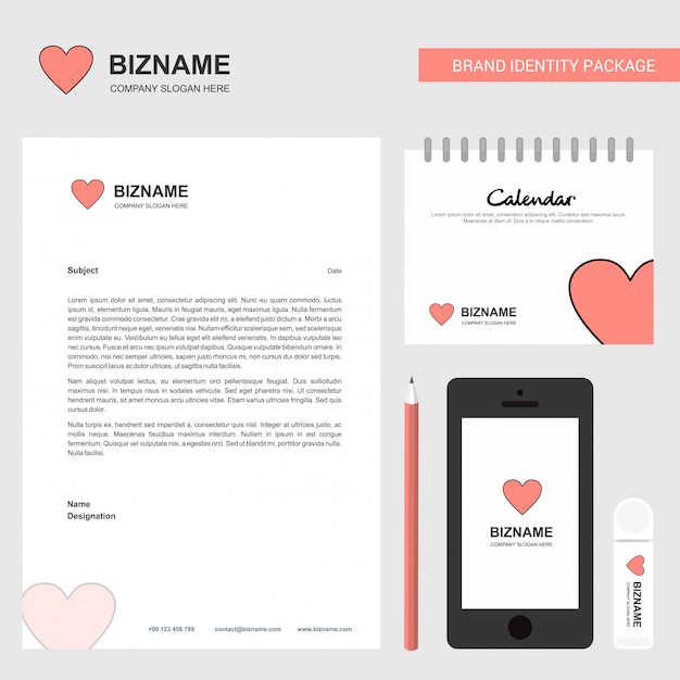 Heart Business stationary