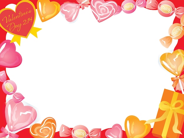 Heart candy frame for Valentine's Day