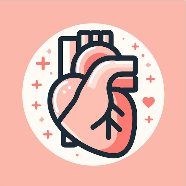 heart cartoon icon illustration education object icon concept