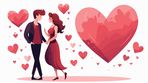 Vector heart cartoons couple design for love