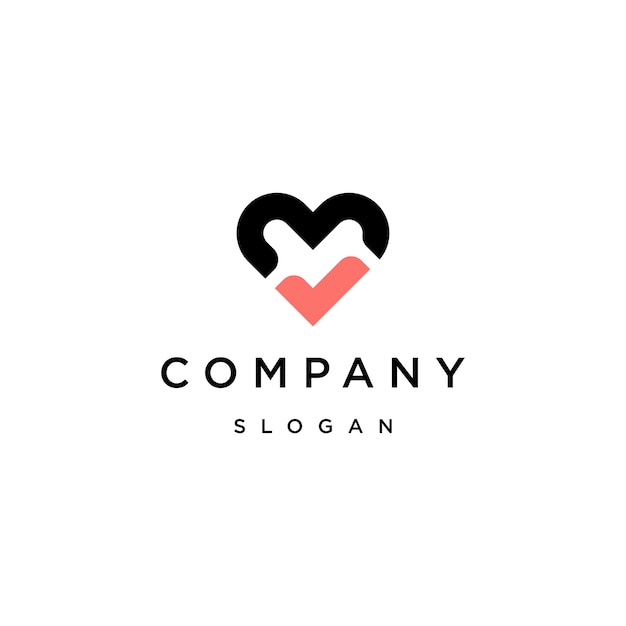 Heart check logo icon design template