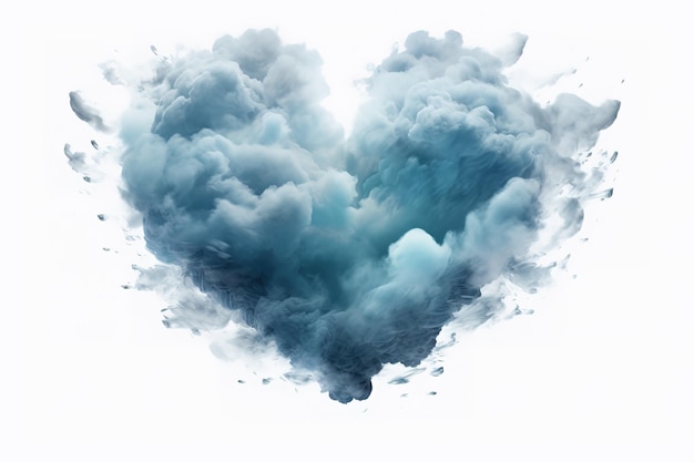 heart cloud and blue sky