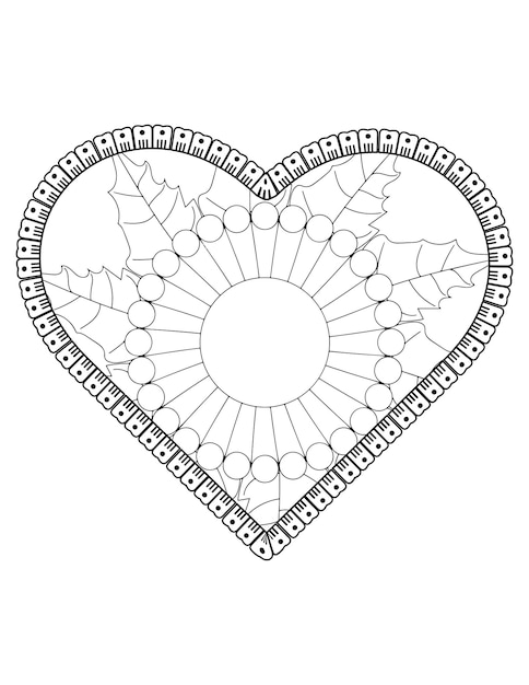 Heart coloring page for adult and kids. love coloring vector. valentine pattern design. valentine