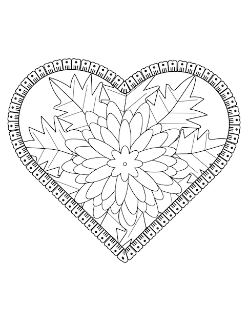 Heart coloring page for adult and kids. love coloring vector. valentine pattern design. valentine