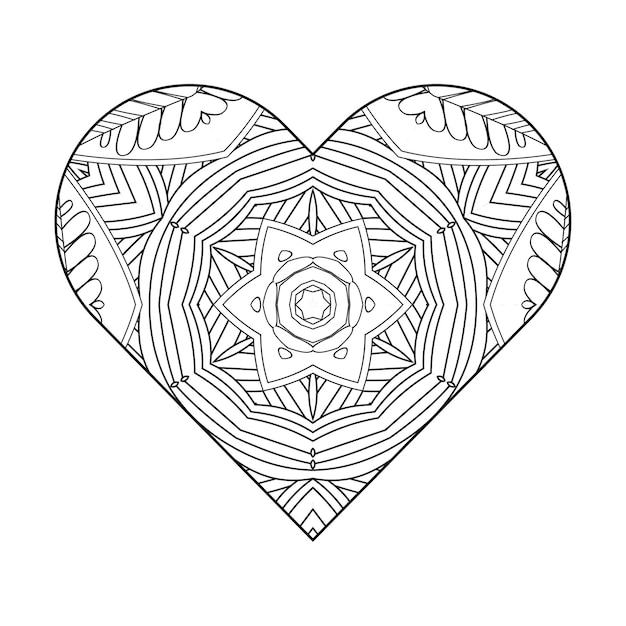 Heart coloring page Valentines day coloring page Adult coloring page Coloring book for adults