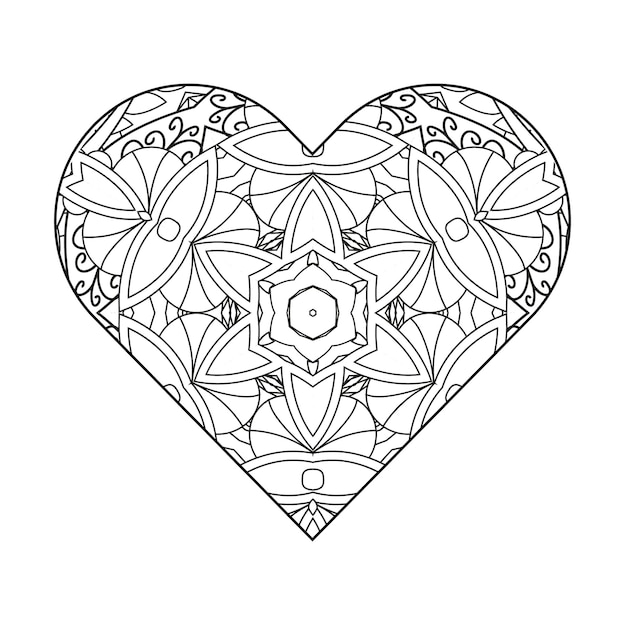 Heart coloring page Valentines day coloring page Adult coloring page Coloring book for adults