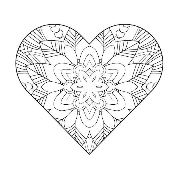 Heart coloring page Valentines day coloring page Adult coloring page Coloring book for adults