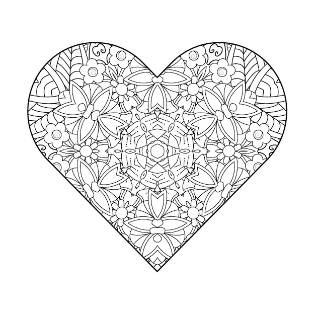 Heart coloring page Valentines day coloring page Adult coloring page Coloring book for adults