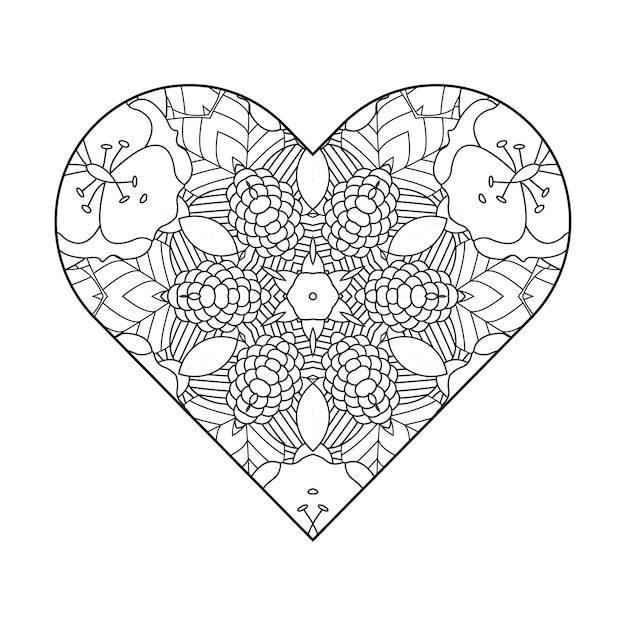 Heart coloring page Valentines day coloring page Adult coloring page Coloring book for adults