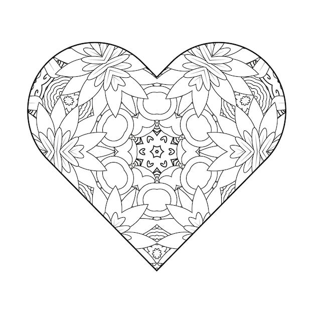 Heart coloring page Valentines day coloring page Adult coloring page Coloring book for adults