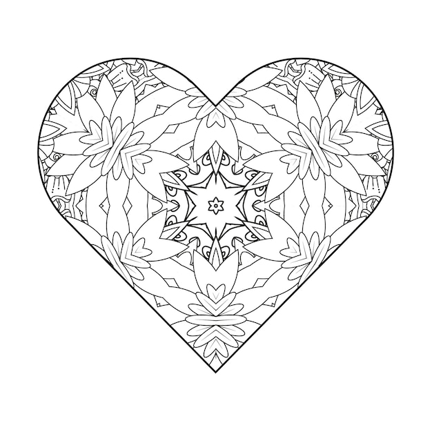 Heart coloring page Valentines day coloring page Adult coloring page Coloring book for adults