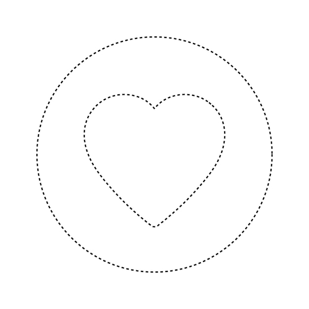 Heart concept with dotted line illustration