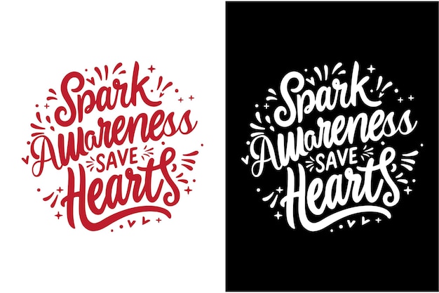 Heart Disease Awareness Day typography tshirt design heart disease awareness quotes tshirt design