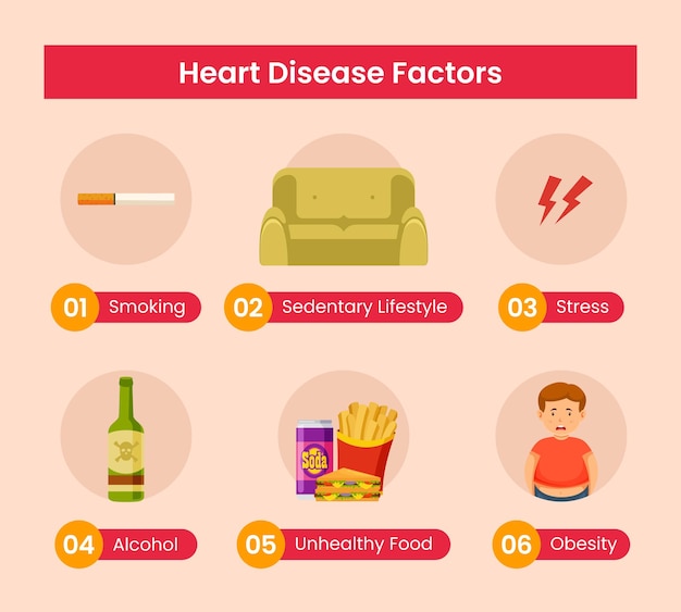 Heart disease factor vector diagram