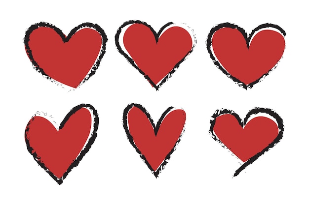 Heart doodles set. Hand drawn hearts collection. Romance and love illustrations.love vector free dow