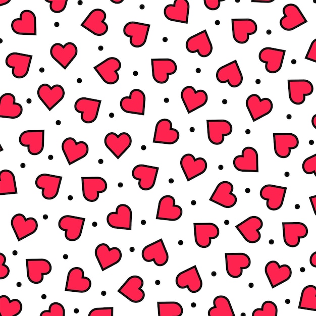 Heart Dots Decorative Pattern Background Vector Illustration