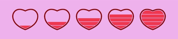 Heart energy icon from low to full