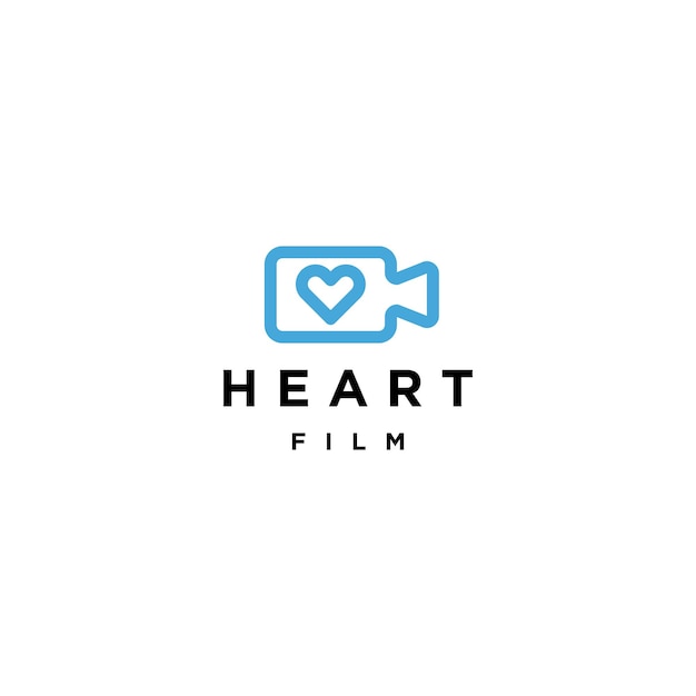 Heart film logo icon design template