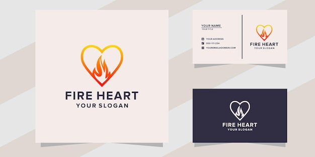 Heart fire logo template