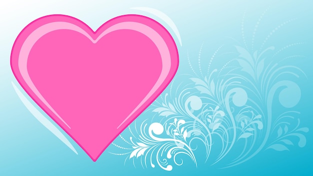 Heart floral pattern romantic blue background