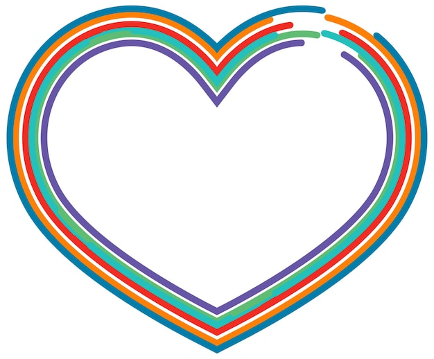 Heart formed by colourful curved line