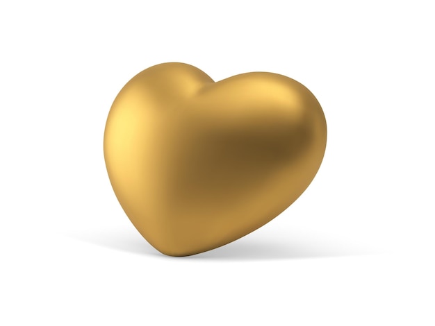 Heart golden foil 3d icon love surprise premium badge realistic vector illustration