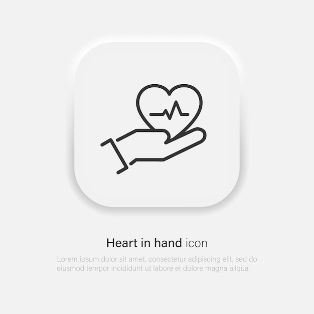 Vector heart in hand icon hand holding heart icon love icon health medicine symbol healthcare hand holding heart vector eps 10