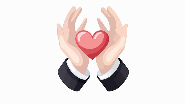 Vector heart in the hands of two