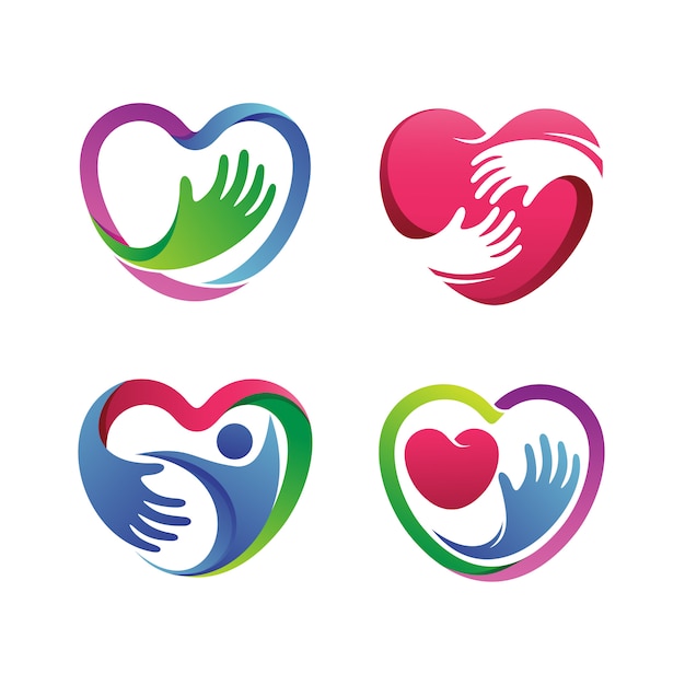 Heart Healthy Set Logo Vector