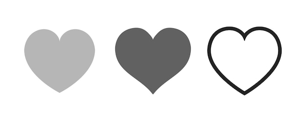 Heart icon collection. Live stream video, chat, likes. Social media.