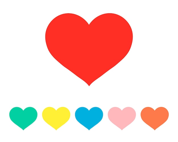 Heart icon Color Variations. Heart symbol for your design. Four Color Variations