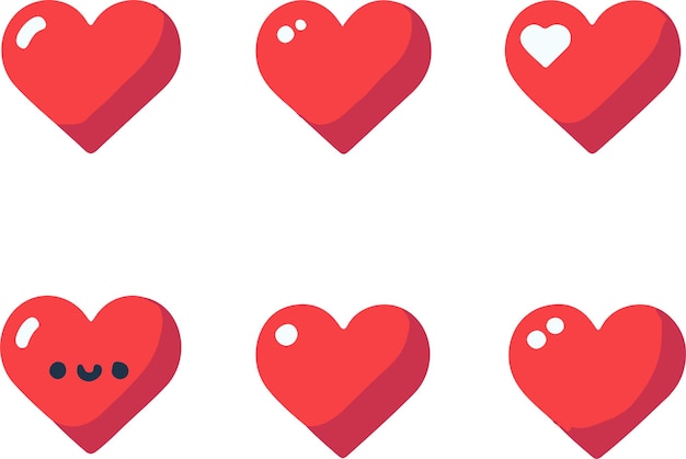 Vector heart icon vector set