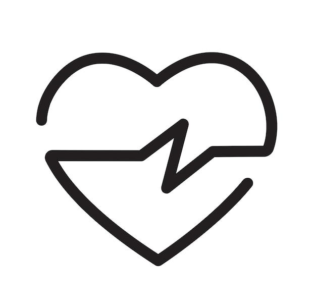 heart icon with sign , heartbeat.