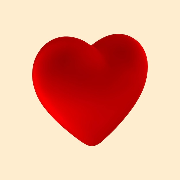 Heart isolated vector 3d icon Red heart isolated 3d illustration