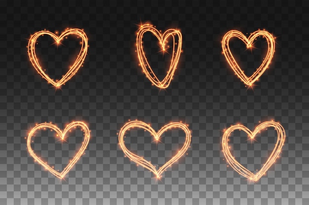 Heart light glow effect set