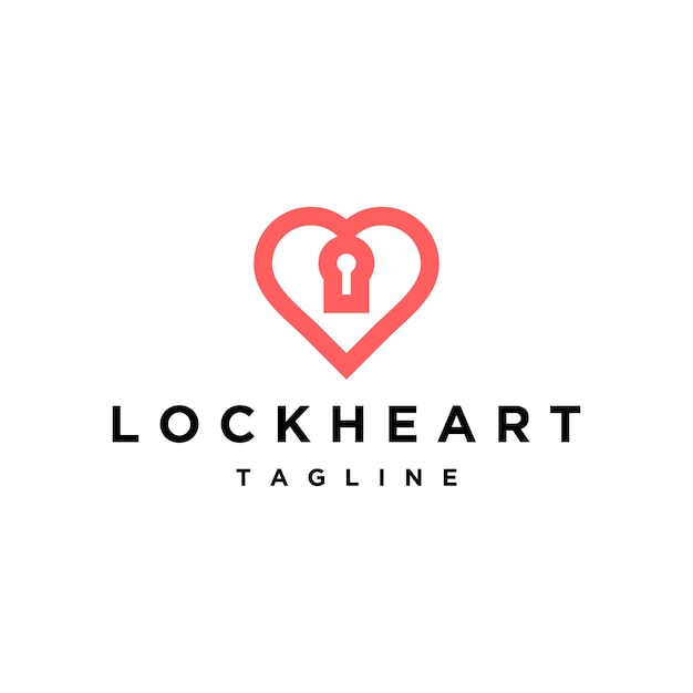 Heart lock logo icon vector template