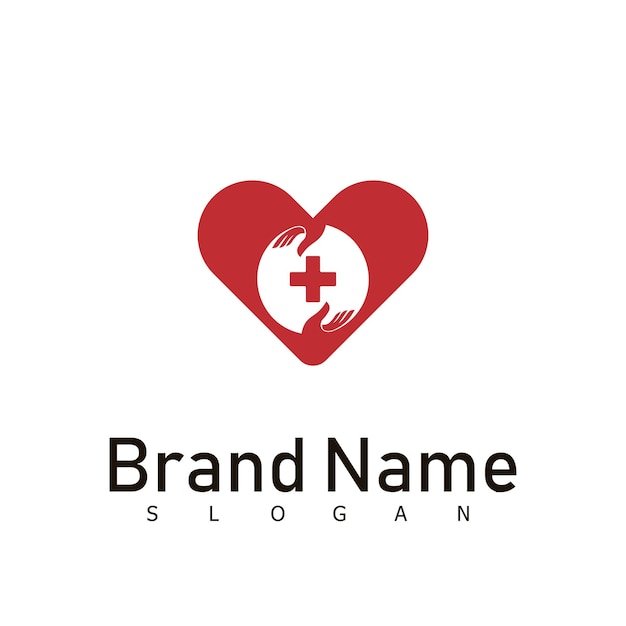 Heart logo design symbol medical care