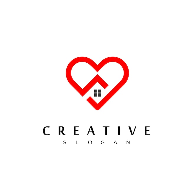 Heart logo design symbol red